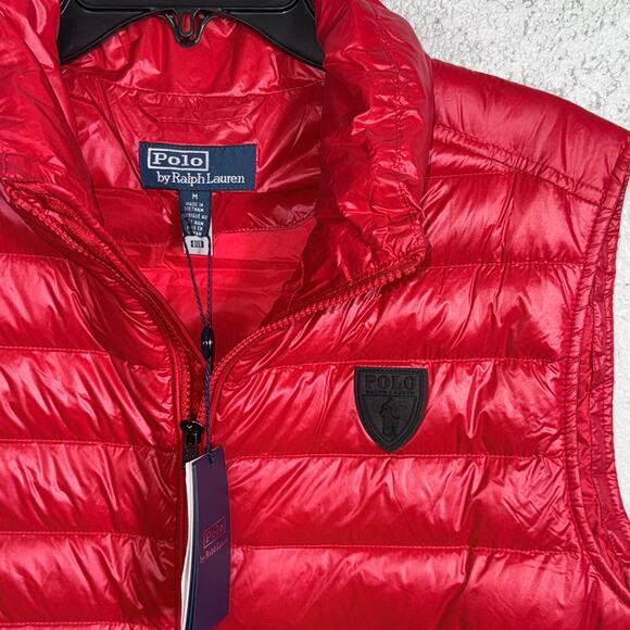 Polo Ralph Lauren Glossy Quilted Vest, red Medium $348 - Picture 5 of 15